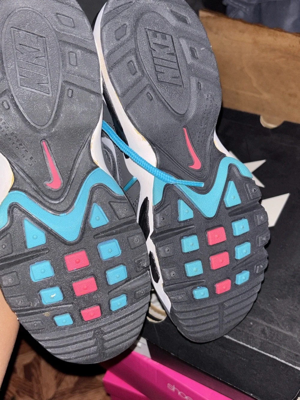 Nike Kids Gray Sneakers with Blue Laces